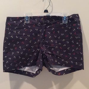 Red white and blue anchor shorts